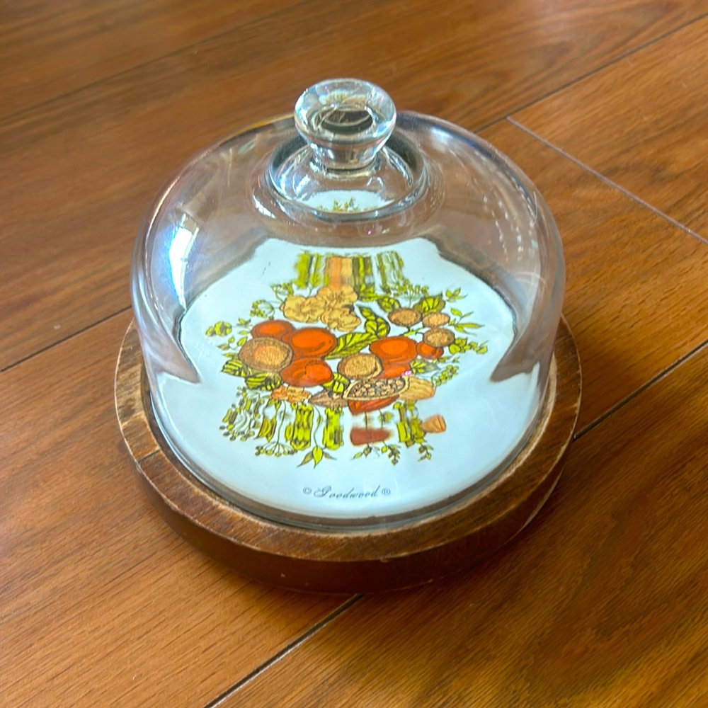Vintage goodwood cheeseboard with glass dome